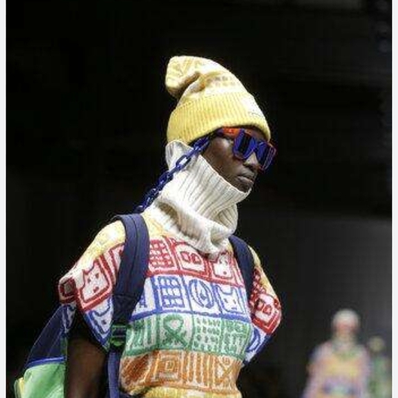 RARE VINTAGE United Colors of Benetton House & Face Knit Set - Wool - Picture 3 of 3